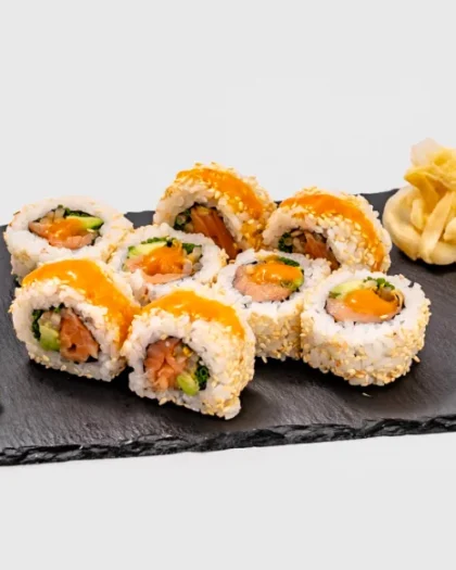 Spicy tuna-hamachi uramaki